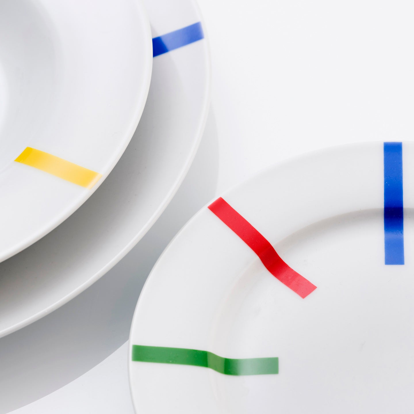 Juego de 4 platos llanos Benetton de porcelana - Rainbow